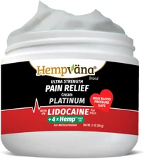 Hempvana Platinum Lidocaine Ultra-Strength Relief Cream, 4X Hemp, Numbs Aggravat