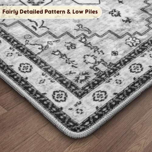 Boho Area Rug 8X10 Washable Rugs for Bedroom Low Piles Indoor Rugs, Non Slip ... - Picture 4 of 7