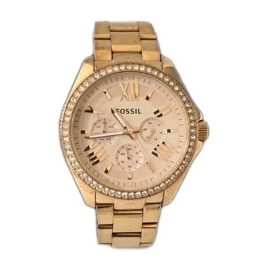 Women’s Fossil Cecile Stainless Steel Rose Gold 40mm Chronograph Watch Fossil Cecile Multifunction Rose Gold Ladies Watch | AM4483 main image 3