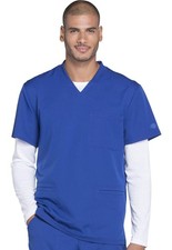 Dickies Dynamix Men Scrubs Top V-Neck DK640,Size: XS, Galaxy Blue