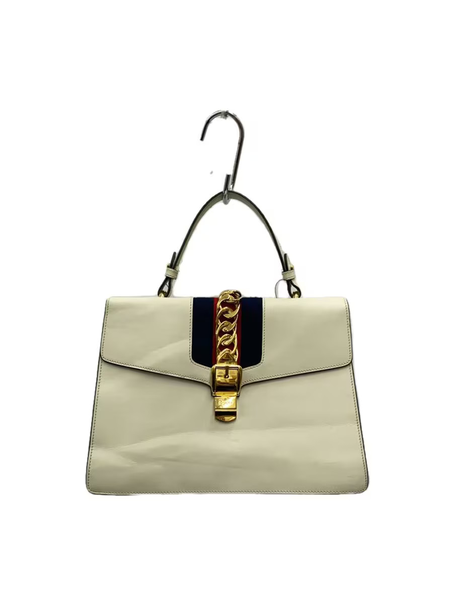 GUCCI Borsa a mano Sylvie in pelle WHT