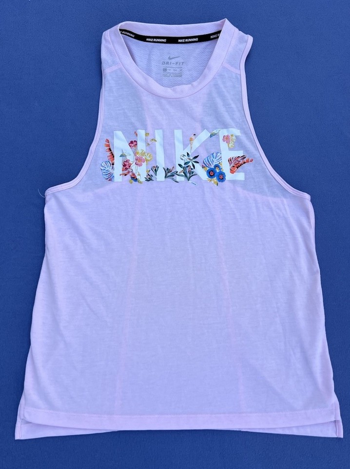 Nike Running Dri-Fit Floral Graphic Tank Top White Women’s XS