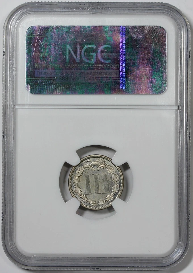1883 3 Cent Nickel Proof, NGC PF64 - Image 4 of 4