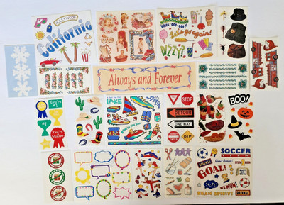 VTG 80s 90s Frances Meyer Scrapbook Stickers - Fishing Southwest Crafts Boo