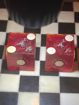 Old Flamingo Hotel & Casino tattered dice spoiled by other decomposed 021626@