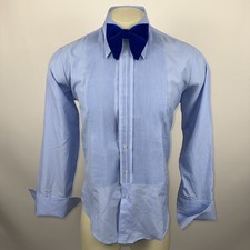 Vtg 70s After Six Tuxedo Shirt Mens Polyester Ruffles Prom Wedding Disco 15.5 33