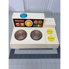 Vintage Fisher-Price Stove Top Toy Range Kitchen Play Set Glow Magic Burners