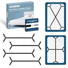 4Pcs Bed Sheet Straps with Metal Clips, Sheet Holders Adjustable Elastic, Bed...