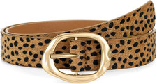 Leather Belt for Women Casual Waist Belt with Gold Buckle Fashion Ladies Belt fo