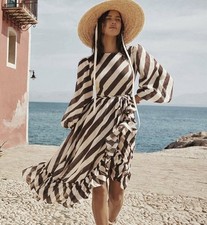 Zimmermann Lulu Stripe Cotton Midi Dress - size 3 GENUINE SAMPLE