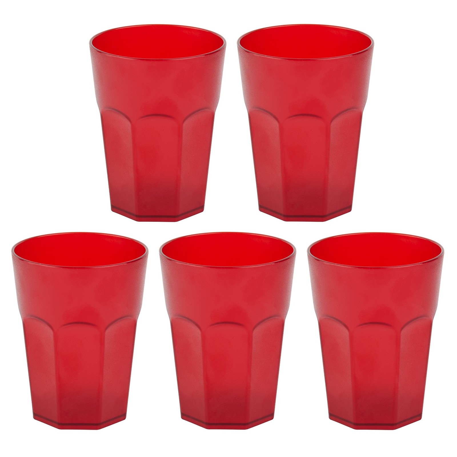 5x Kunststoffbecher Rot Trinkbecher Plastik Trink-Gläser Mehrweg 0,25l