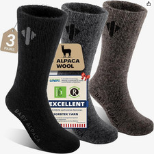 Alpaca Socks for Men and Women, Heavyweight Thermal Thick Warm Alpaca Wool Bo...