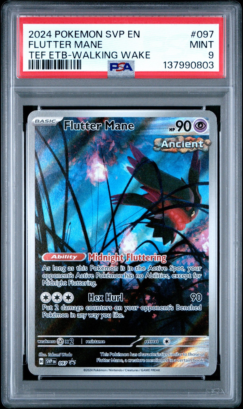 2024 POKEMON SVP EN-SV BLACK STAR PROMO #097 FLUTTER MANE PSA 9