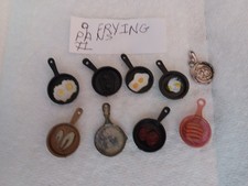 VINTAGE RARE GUMBALL/VENDING FRYING PAN CHARMS LOT OF 9