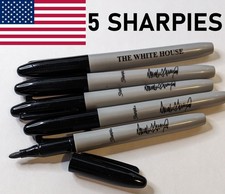 5x Donald Trump Sharpie Pen Autograph Signature White House Sharpies Marker