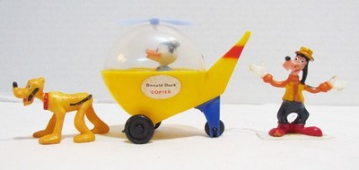 MULTIPLE TOYMAKERS MPC 1960's WALT DISNEY DONALD DUCK WHIRLYBIRD COPTER PLAYSET
