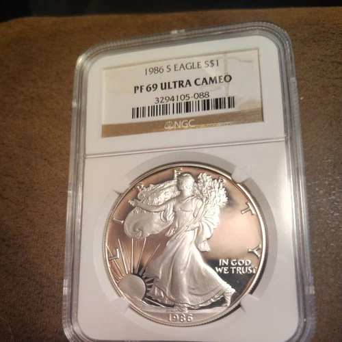 1986 S Proof $1 American Silver Eagle  NGC PF69 Ultra Cameo WITH INSPECTION DONE