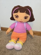 Vintage Dora the Explorer Large 24" Plush Cuddle Pillow Doll w/ Backpack Map