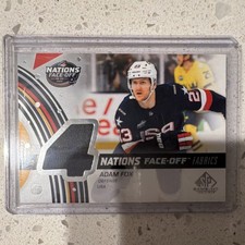 Upper Deck 2025-26 SP Game Used Nations Face-Off Fabrics Adam Fox USA 4N-AF