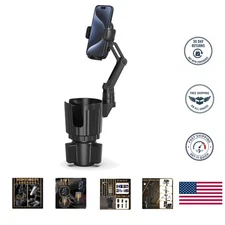 360° Rotating Car Phone Holder & Cup Holder Expander - Fits All Bottles and Cars