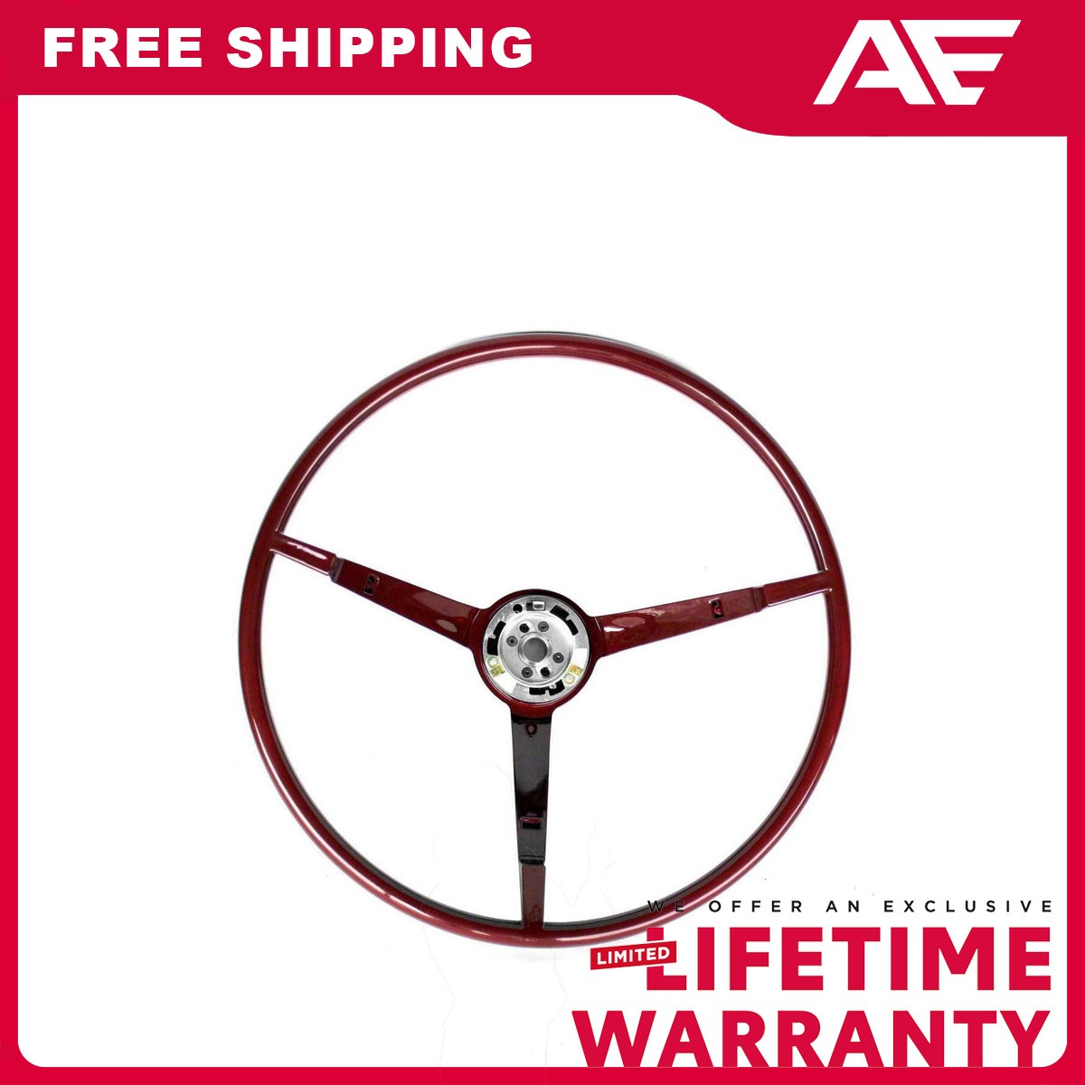 Steering Wheel Dark Red For 1965-1966 Ford GT40 Mustang