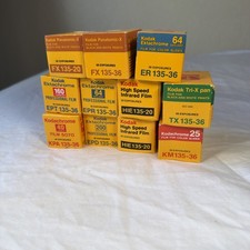 Lot Of 11 Sealed Kodak Film Rolls 1980s 70s Expired FX ER TX KIE KPA KM EPT