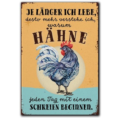 LANOLU Fotomagnet ''Hähne schreien'' - 8 x 5,5 cm