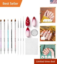 Beetles Professional Nail Art Brushes – 8-Piece Set with Dotting & Liner Tools