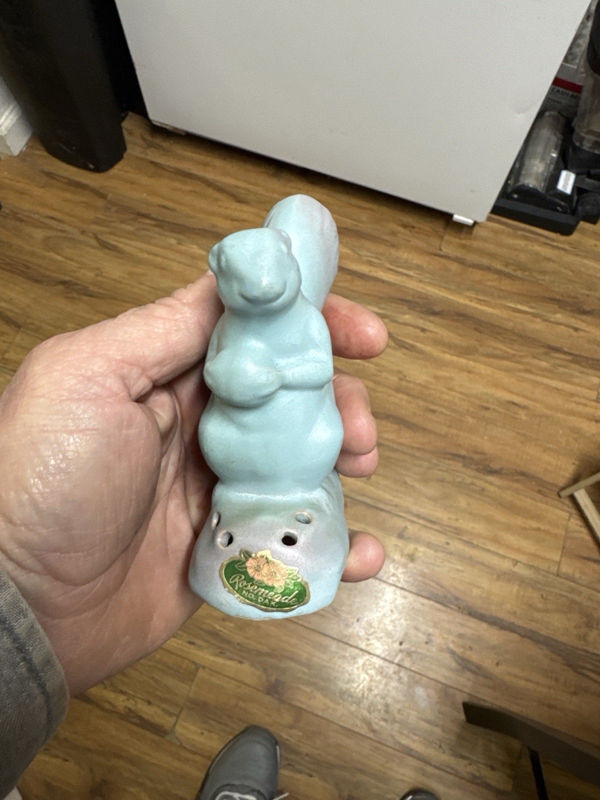 Vintage Rosemeade North Dakota Pottery Squirrel Figurine Rare ND Pottery Decor