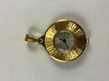 Vintage Swiss Mechanical Wind-up Gold-toned Watch Pendant, Incabloc, Works