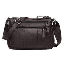 Purses for Women Soft PU Leather Shoulder Bag Ladies Chocolate-10.2"-n