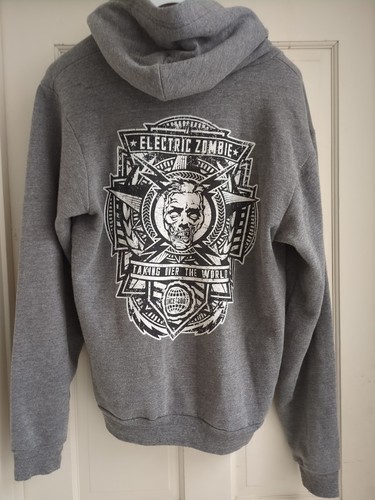 Felpa zombie elettrica rara American Apparel full zip con cappuccio media/grande - Foto 2 di 18