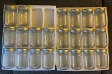 Set of 22 KAMOTA 12oz Glass Mason Jars With Regular Lids *Brand New*
