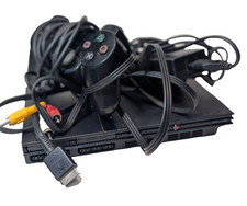 Sony PlayStation 2 PS2 Slim Black Console - Model (SCPH-77003) Cables Inc Tested