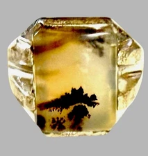 Very Vtg Wheeler Mfg. Sterling Silver Dendritic Agate Mens Ring Sz 14 NICE!l