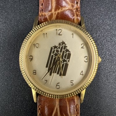 Vintage Pfizer Brown 9  Watch United Way Campaign 1996 Catch the Spirit Leather