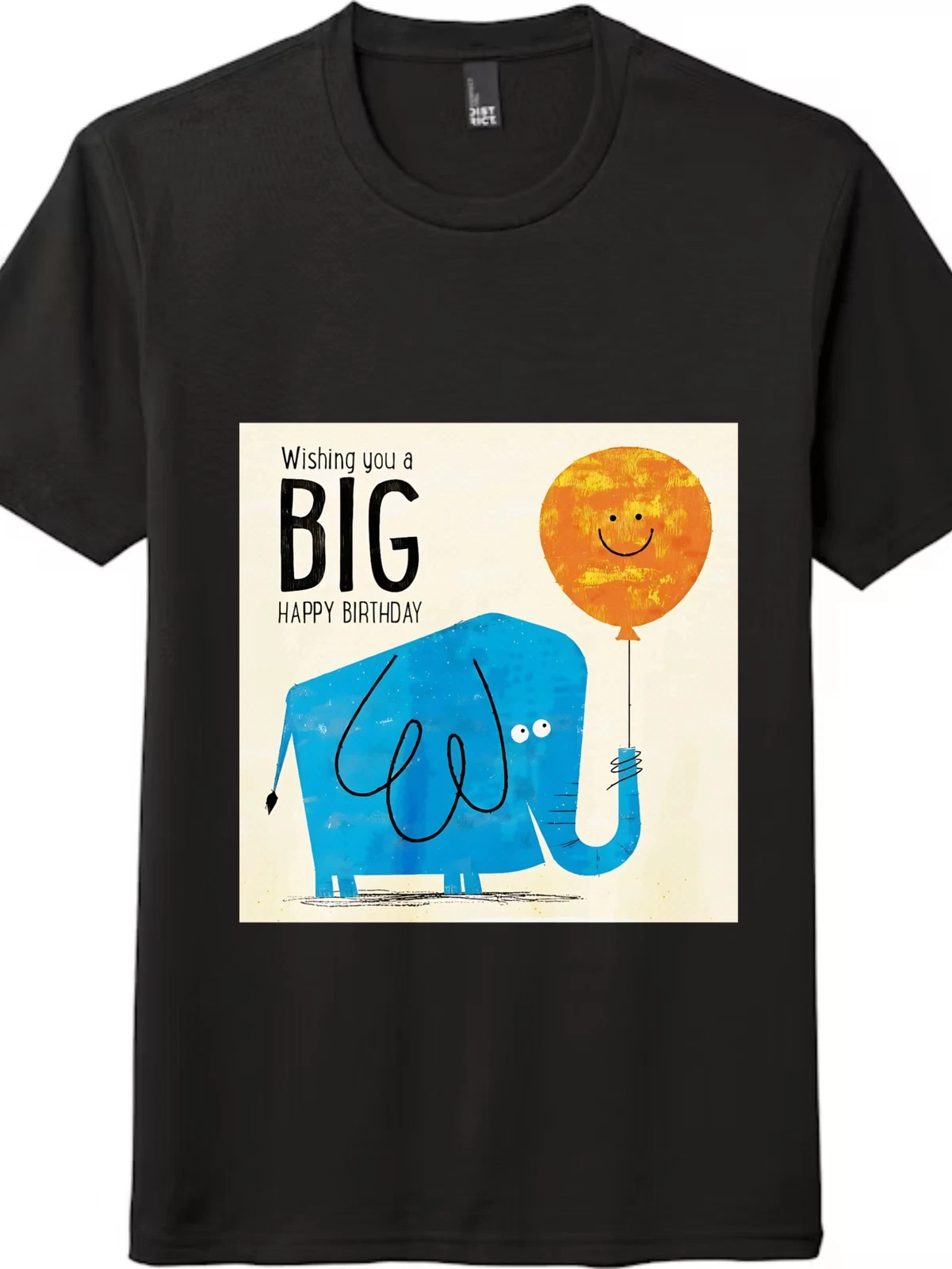 Fun Birthday Theme Tee,Cute Elephant Balloon Pattern Short-Sleeve Top-Cartoon