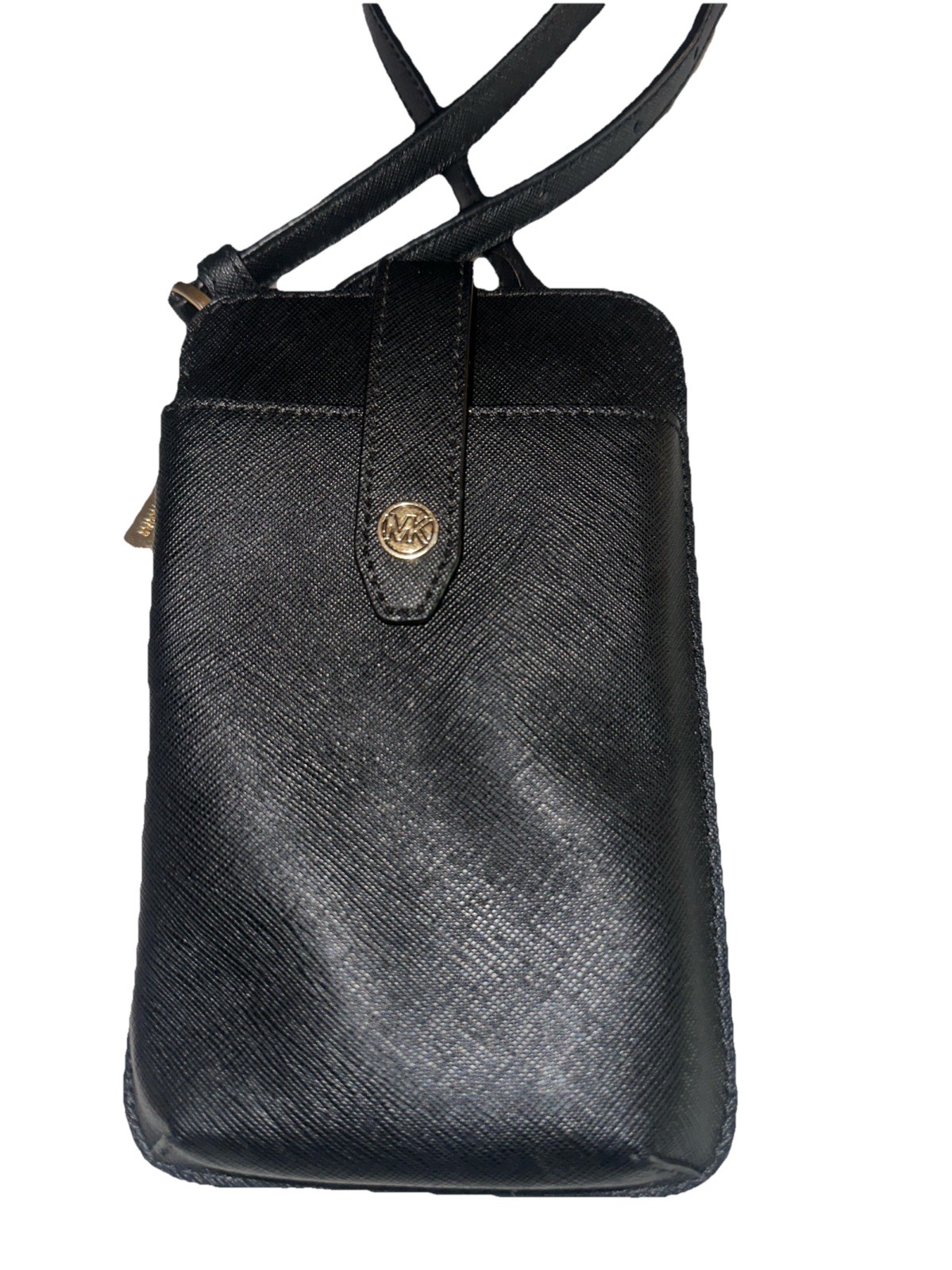 MICHAEL KORS Jet Set Travel Black Leather Smartphone Crossbody