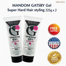 2 x MANDOM GATSBY G Long Keep Gel Super Hard Hair styling 225g Free Shipping