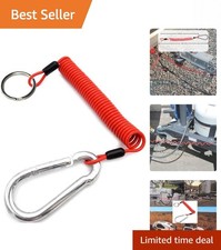 Coiled 4' Trailer Emergency Breakaway Cable - Stainless Steel Towing Safety