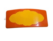 1960  s Mod French Color Block Barrette Hair Clip in Orange and Yellow, Deadstock
