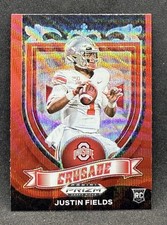Justin Fields 2021 Prizm Draft Picks Crusade RED WAVE PRIZM RC Buckeyes Jets