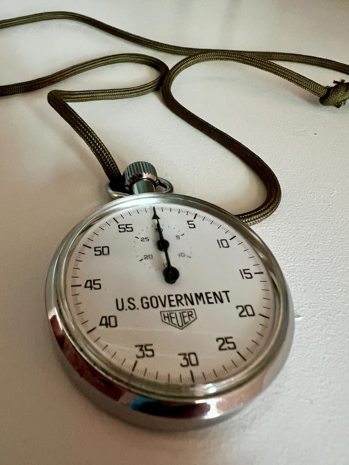 Vintage 1960s HEUER US Government Stopwatch Military Issue RUNS PERFECTLY - Image 2 of 4