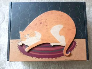 Warren Kimble Cliff American Folk Art Orange Cat 3D Note Cards + Great Box