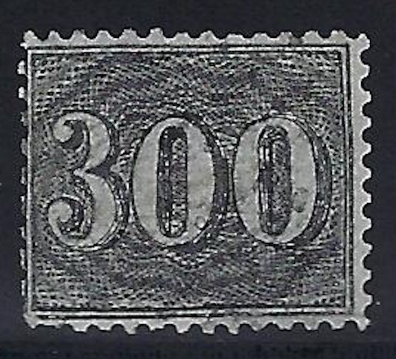 Brazil, 1866, Scott #50, 300r Black, Perf. 13 1/2, Used