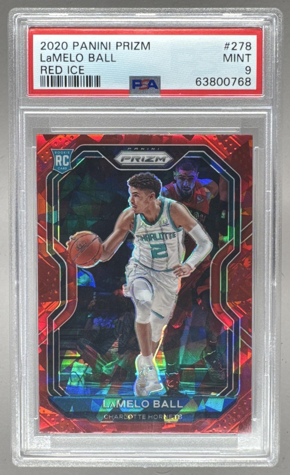 63800768 LaMelo Ball 2020 Panini Prizm #278 Red Ice Rookie RC PSA 9