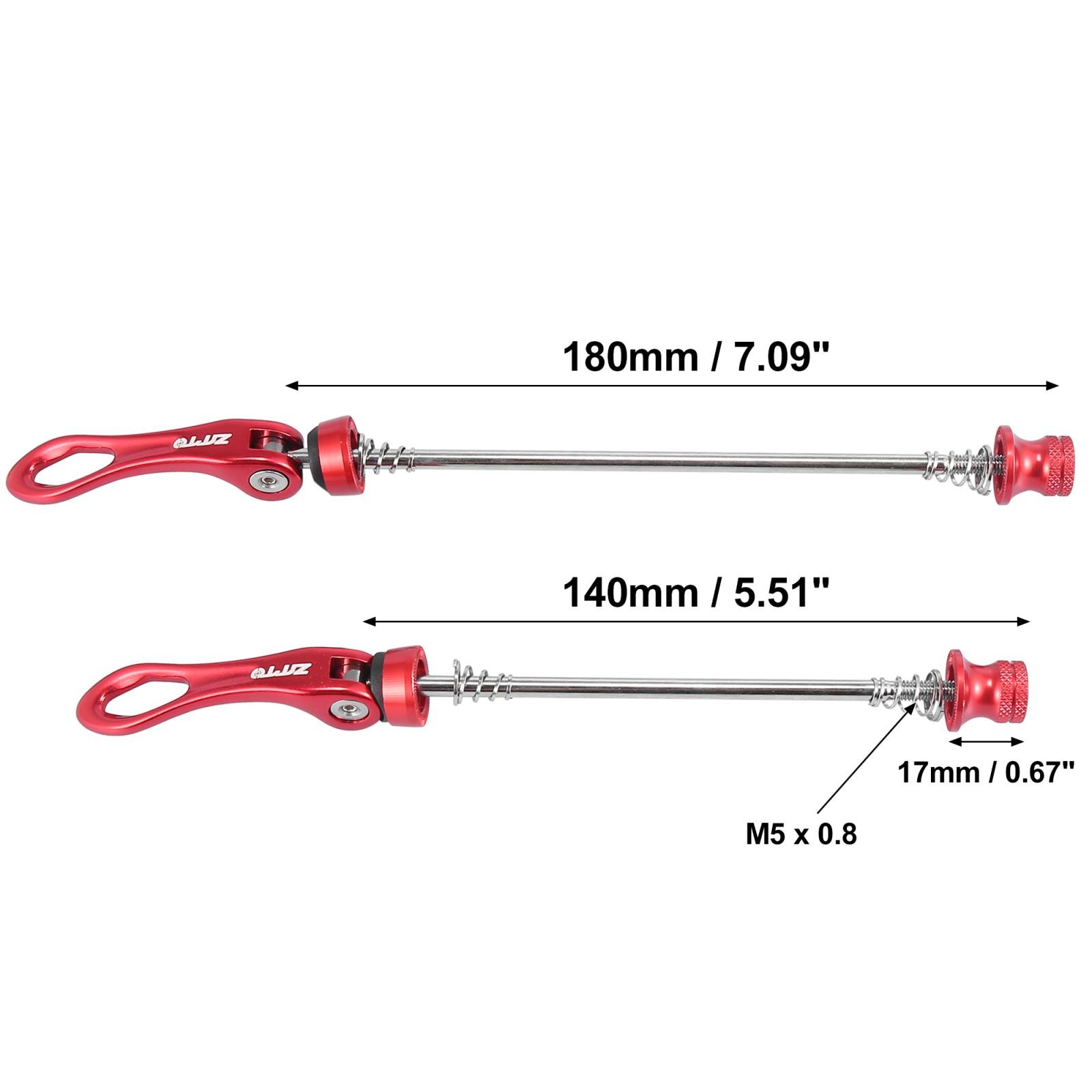 2 Pezzi Sedile Mountain Bike Sgancio Rapido Mozzo Ruota Rosso Ricambio foto 3