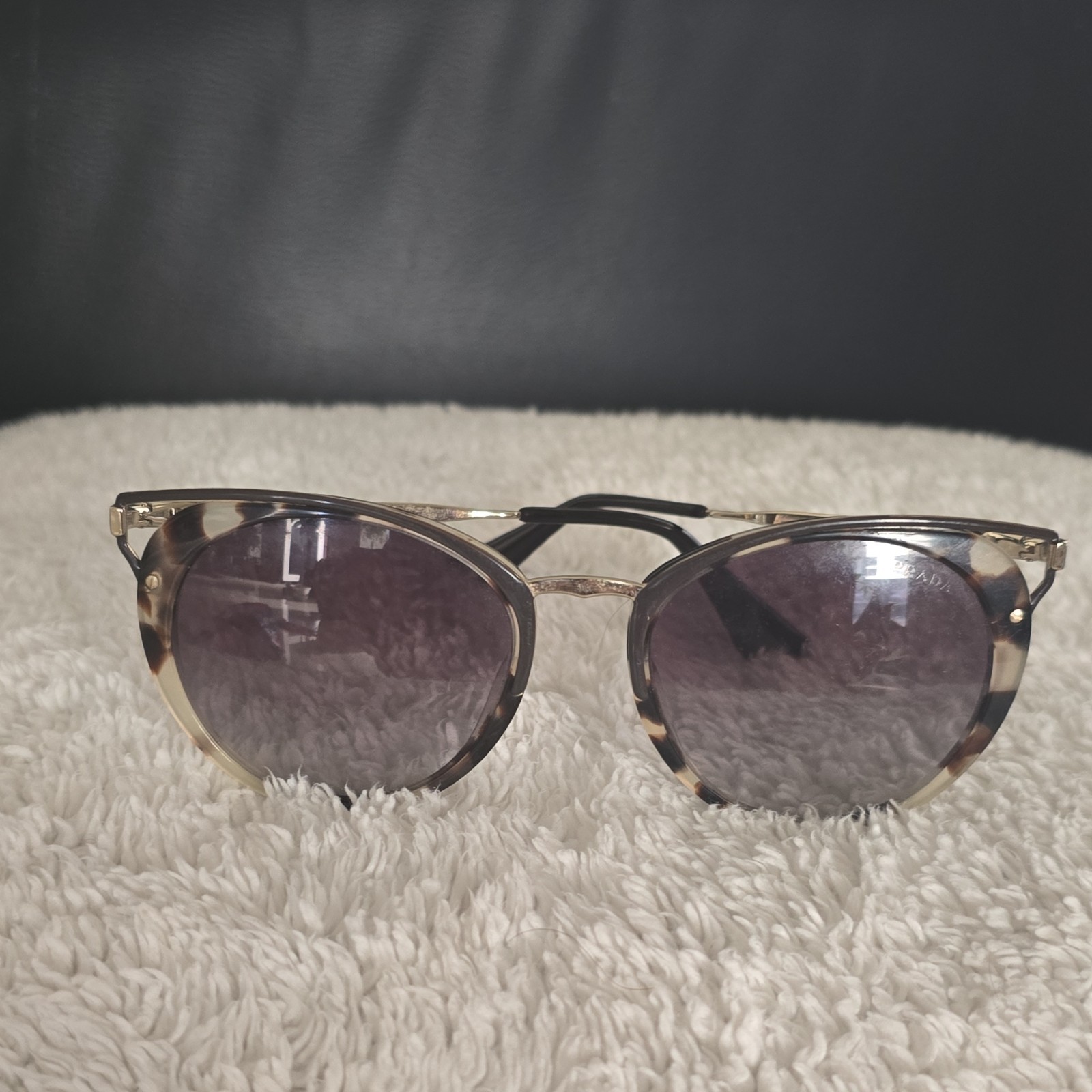 PRADA Cat Eye Tortoise Shell Gradient Gray Lens W… - image 1