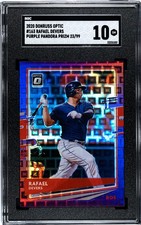 2020 Panini Donruss Optic #163 Rafael Devers SGC 10 Purple Pandora Prizm /99