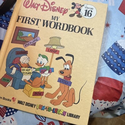 My First Word Book Walt Disney Fun to Learn Library Book OOP vtg v 16 hardcover